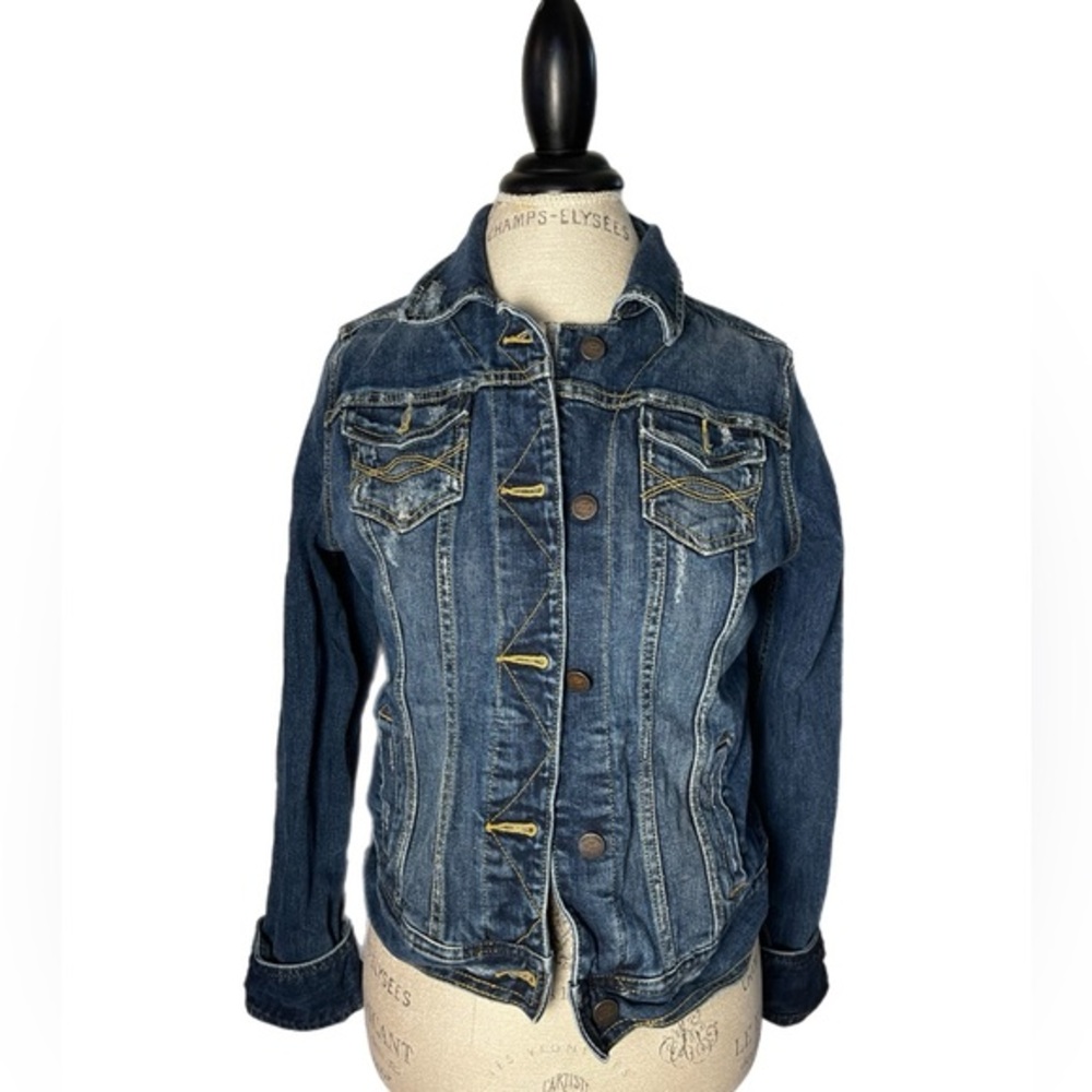 Abercrombie & Fitch Vintage You Can Never Be Too Beautiful Jean Jacket Size L